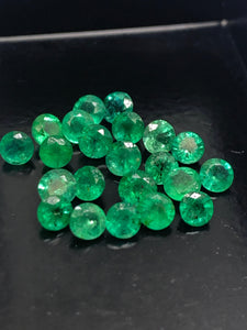 Emerald Round Faceted Cut 3 mm Size - Pack of 4 Pcs - Natural Emerald Cut loose Stone  - Origin Zambia