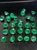 Emerald Round Faceted Cut 3.5 mm Size - Pack of 2 Pcs - Natural Emerald Cut loose Stone  - Origin Zambia