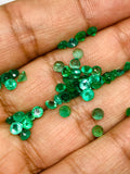 Emerald Round Faceted Cut 3.5 mm Size - Pack of 2 Pcs - Natural Emerald Cut loose Stone - Origin Zambia
