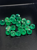 Emerald Round Faceted 4 mm Size - Pack of 2 Pcs - Natural Emerald Cut loose Stone  - Origin Zambia