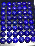 8mm Round Blue Lapis Lazuli Cabochon | Pack of 2 Pcs | AAA Quality | Round Lapis Cabochons | 8 mm Lapis Cabochons | Lapis Golden Pyrite