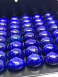 8mm Round Blue Lapis Lazuli Cabochon | Pack of 2 Pcs | AAA Quality | Round Lapis Cabochons | 8 mm Lapis Cabochons | Lapis Golden Pyrite