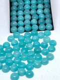 Round Amazonite Cabochons 6mm | Pack of 6 Pcs | Peruvian Round Aqua Blue Amazonite Cabochons | Peruvian Amazonite Cabochons