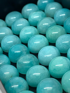 12MM Amazonite Cabochons Round | Pack of 2 Pcs | AAA Quality | Peruvian Round, Blue Amazonite Cabochons | Peruvian Amazonite Cabochons