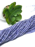 Natural Tanzanite Round Faceted Beads 3 mm Micro Laser Cut Real Genuine Gemstone 40 Cm Length- AAA Quality- Tanzanite faceted Beads