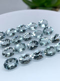 Aquamarine Faceted Oval Cabochon 6x8 mm- Pack of 2 Pcs - Medium Light Blue Color- Natural Blue Aquamarine cabochon - AAA Quality