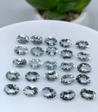 Aquamarine Faceted 5X7 MM Oval Cabochon, Pack of 4 Pcs - Medium Blue Color- Natural Aquamarine cabochon - AAA Quality