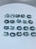 Aquamarine Faceted 4x6 mm Oval Cut , Pack of 5 Pcs - Dark Aqua Blue Color- Natural Aquamarine cabochon - AAA Quality