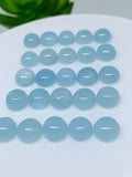 Aquamarine 8MM Cabochon Pack of 2 Pcs - Code #CH01 - AAA Quality cabs- Natural Aquamarine Cabs