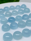 Aquamarine 8MM Cabochon Pack of 2 Pcs - Code #CH01 - AAA Quality cabs- Natural Aquamarine Cabs
