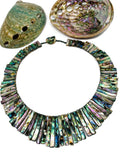 Abalone Shell Necklace - 16x6 to 40x6 mm Size - AAA Quality- Hand Braided Beads Pendant Necklace- Irregular Trapezoid Beads Necklace