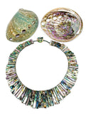 Abalone Shell Necklace - 16x6 to 40x6 mm Size - AAA Quality- Hand Braided Beads Pendant Necklace- Irregular Trapezoid Beads Necklace
