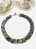 Abalone Shell Pearl Necklace - 10 mm Size - Code #A3 - AAA Quality- Length 18'' - Natural Abalone Shell Coin Pearl - Shell Pearl Necklace