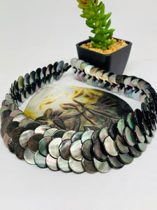 Black MOP Shell Pearl Necklace 15 mm Size - Code #A7 - AAA Quality- Length 18'' -  Shell Coin Pearl - Shell Pearl Necklace