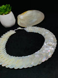 Mother of Pearl Necklace 15 mm Size - Code #A1 - AAA Quality- Length 19 Inch - White Mother of Pearl Coin Necklace - Natural Pearl Necklace