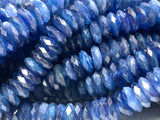 20 cm - Kyanite Faceted Roundel 8 mm AAA Quality - Blue  Kyanite Faceted Rondelle