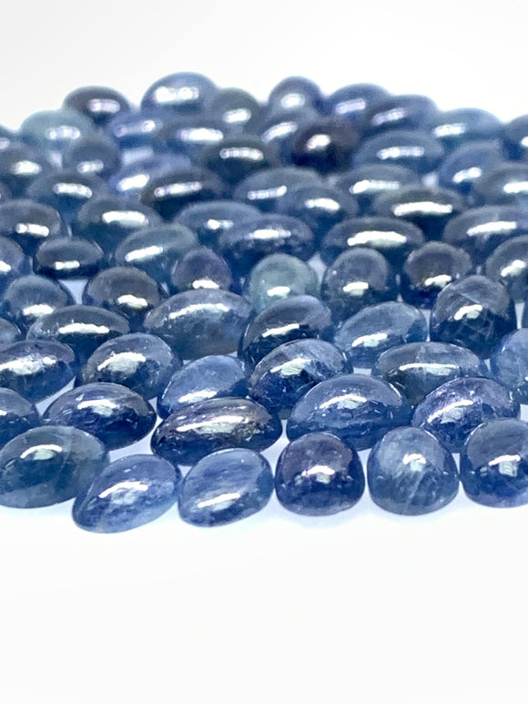 Blue Sapphire Cabochon 4x6 mm Size - Pack of 20 Pcs -AAA Quality Sapphire Oval cabs • Natural Blue Sapphire • Sapphire Cabochon