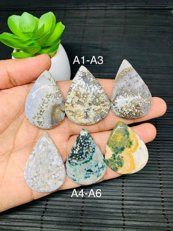 Ocean Jasper Cabochon • Code #A1-A6 • AAA Quality • Natural Ocean Jasper Cabs