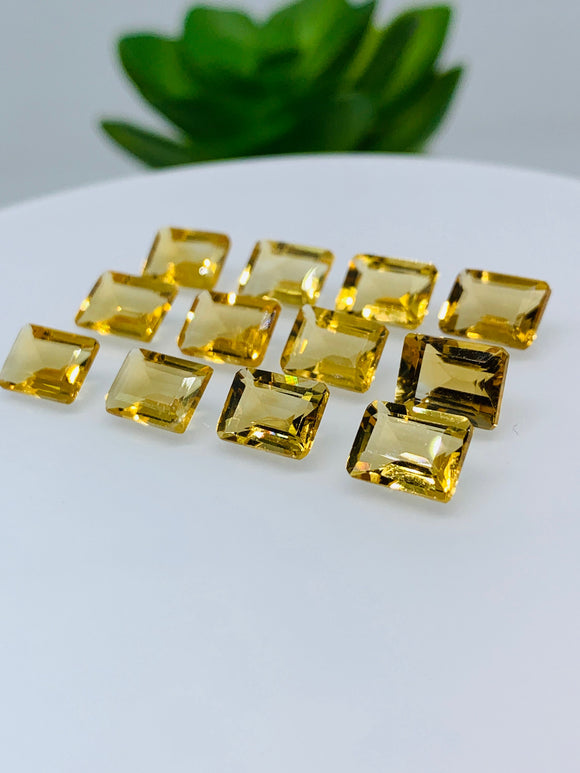 Citrine  Rectangle Faceted Cut • 5x7 mm size • Pack of 4 Pc • AAA Quality • 100% Natural Citrine Faceted Rectangle loose stone