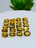 Citrine Faceted Oval Cabochon 6x8 mm size • Pack of 2 Pc • Medium Color • AAA Quality • Natural Citrine Faceted Oval Cabs