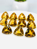 7MM Citrine Faceted Trillion Cut • Pack of 2 Pc • AAA Quality • Natural Citrine Faceted loose stone, Brandy Citrine
