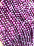 Natural Ruby Faceted Round Beads 4mm size • Natural Gemstone Beads • 39 cm length • Ruby Beads