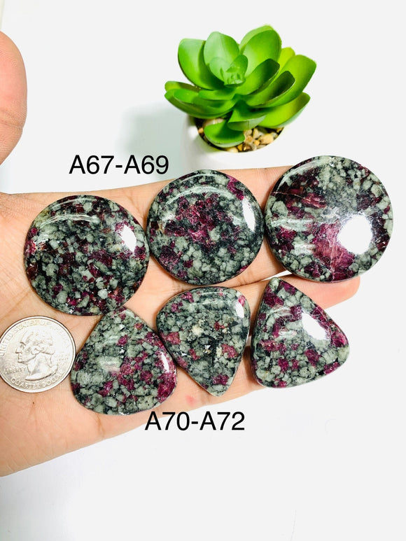 Eudialyte Cabochon • Code A67- A72 • AAA Quality • Natural Eudialyte Cabs • Eudialyte pendant