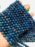 Chrysocolla Round Beads 8mm Size Code #04 • Length 40 cm • AAAA Quality • Dark Blue Color • Natural Chrysocolla Beads