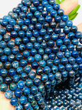 Chrysocolla Round Beads 8mm Size Code #04 • Length 40 cm • AAAA Quality • Dark Blue Color • Natural Chrysocolla Beads