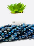 Chrysocolla Round Beads 8mm Size Code #04 • Length 40 cm • AAAA Quality • Dark Blue Color • Natural Chrysocolla Beads