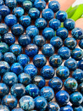 Chrysocolla Round Beads 8mm Size Code #04 • Length 40 cm • AAAA Quality • Dark Blue Color • Natural Chrysocolla Beads