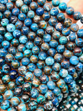 Chrysocolla Round Beads 6 mm Size Code #01 • Length 40 cm • AAAA Quality • Blue Color • Natural Chrysocolla Beads