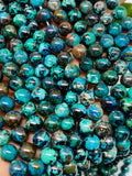 Chrysocolla Round Beads 6 mm Size Code #03 • Length 40 cm • AAA Quality • Natural Chrysocolla Beads