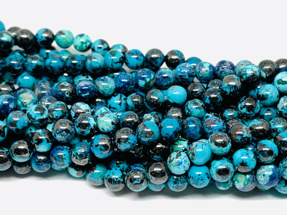 Chrysocolla Round Beads 6 mm Size Code #05 • Length 40 cm • AAAA Quality • Blue Color • Natural Chrysocolla Beads