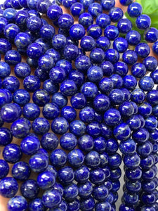 Lapis lazuli Round Beads 8 mm size • Length 40 cm • AA Quality • Perfect Round Beads • Natural Lapis without any treatment or dyed