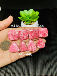 Thulite Cabochon • Code A41A/ A42A/ A43- A48 • AAA Quality • Natural Thulite Cabs • Thulite Pendant