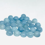 10MM Aquamarine Cabochon Pack of 2 Pcs - AAA Quality cabs- Natural Aquamarine Cabs