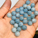 10MM Aquamarine Cabochon Pack of 2 Pcs - AAA Quality cabs- Natural Aquamarine Cabs