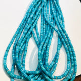 Natural Turquoise Roundel Beads 4 mm Size - Top Quality genuine Turquoise beads, Length 16"