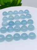 Aquamarine 6MM Cabochon Pack of 2 Pcs - Code #CH01 - AAA Quality cabs- Natural Aquamarine Cabs