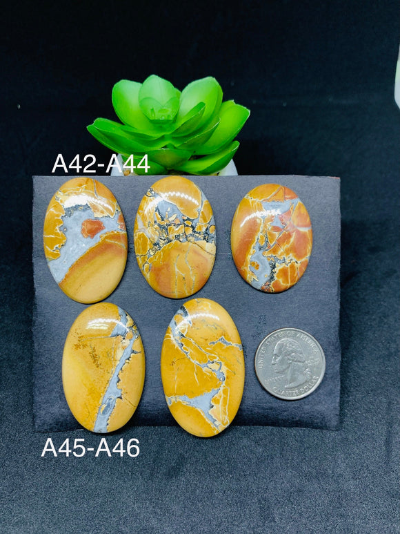 Maligano Jasper Cabochon • Code #A42- A46 • AAA Quality • Natural Maligano Jasper Cabs