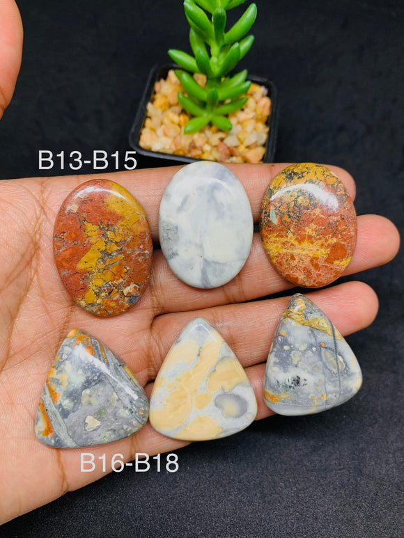 Maligano Jasper Cabochon • Code #B13- B18 • AAA Quality • Natural Maligano Jasper Cabs