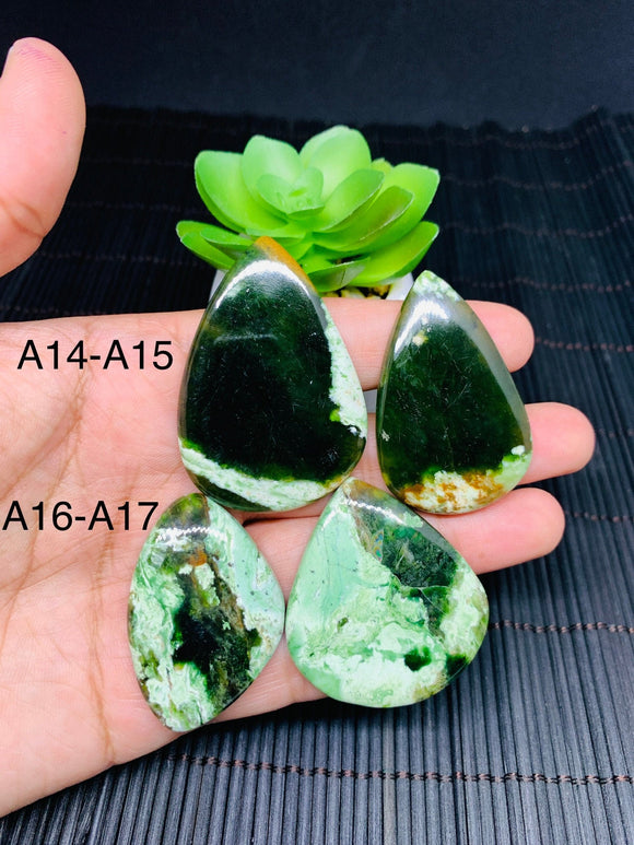 Chrome Chalcedony Cabochon • Code A14- A17 • AAA Quality • Natural Chrome Chalcedony Cabs • Chalcedony pendant