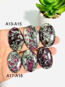 Eudialyte Cabochon • Code A13- A18 • AAA Quality • Natural Eudialyte Cabs • Eudialyte pendant