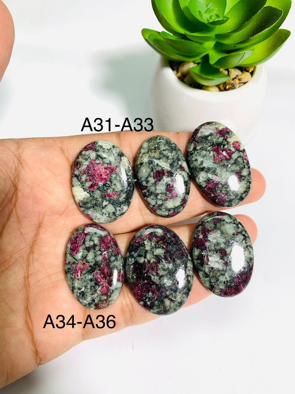 Eudialyte Cabochon • Code A31- A36 • AAA Quality • Natural Eudialyte Cabs • Eudialyte pendant