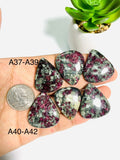 Eudialyte Cabochon • Code A37- A42  • AAA Quality • Natural Eudialyte Cabs • Eudialyte pendant