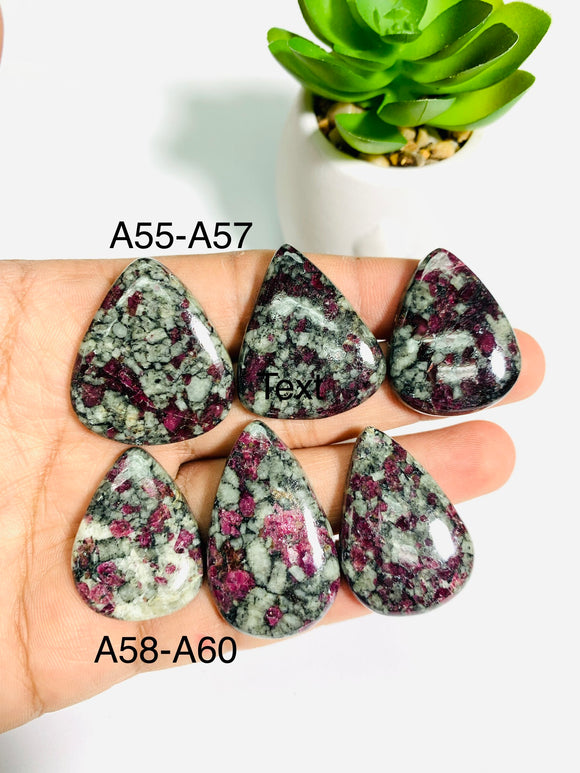 Eudialyte Cabochon • Code A55- A60 • AAA Quality • Natural Eudialyte Cabs • Eudialyte pendant