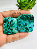 Malachite Cabochon • Code A9- A10 • Azurite Cabochon • Chrysocolla Cabochon • Natural Big Size Malachite Azurite Chrysocolla Cabs