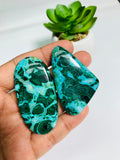 Malachite Cabochon • Code A17- A18 • Azurite Cabochon • Chrysocolla Cabochon • Natural Big Size Malachite Azurite Chrysocolla Cabs