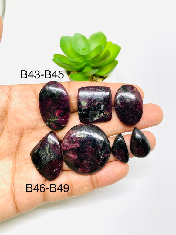 Eudialyte Cabochon • Code B43- B49 • AAAA Quality • Natural Eudialyte Cabs • Eudialyte pendant